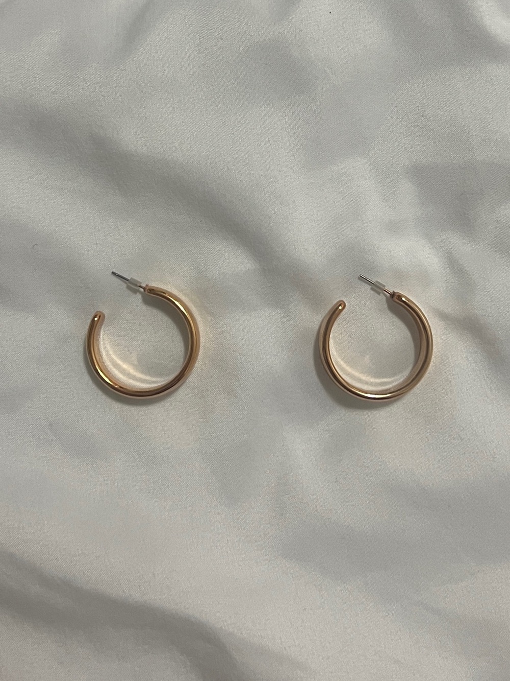 Golden Hoop Earrings Jewellery Gold Tone Metallic Accessory Glam Fashion